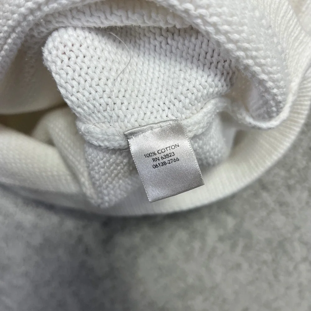 VTG‎ Christopher & Banks Sweater Womens XL/P White Cotton Roll Neck 3/4 Sleeve
